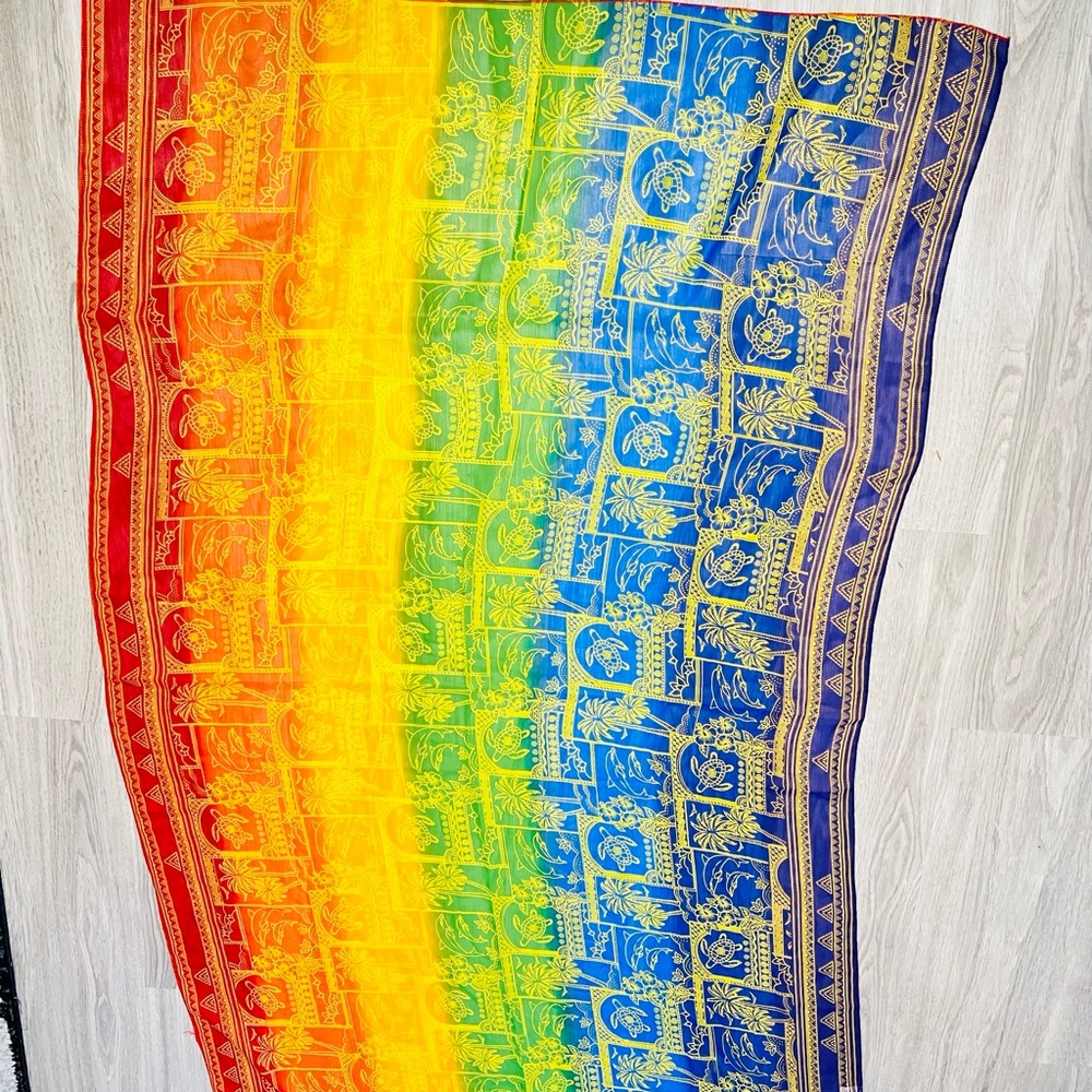 Vibrant Multicolor Multi Purpose Beach Scarf With… - image 7